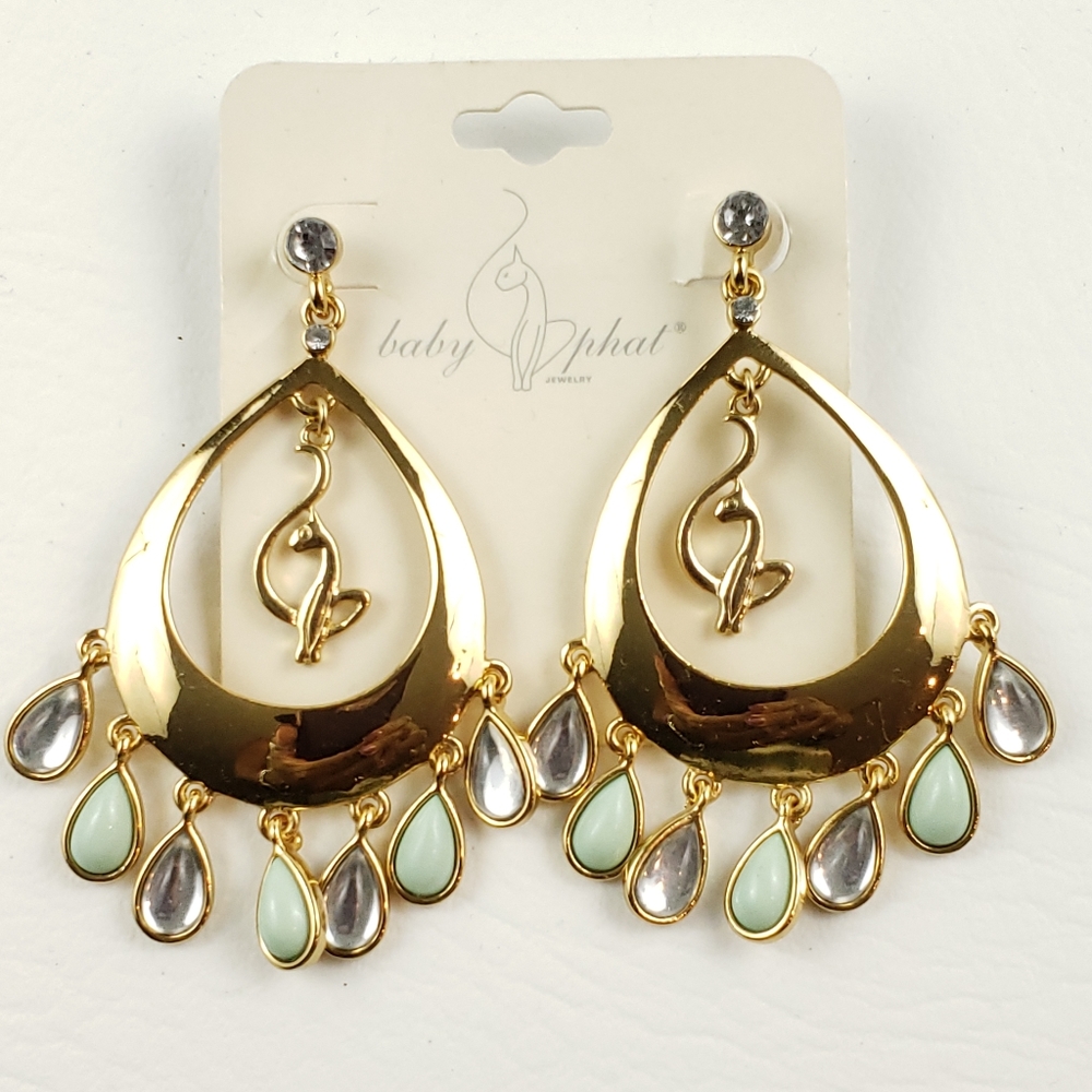 Baby Phat Gold Tone Drop Earrings